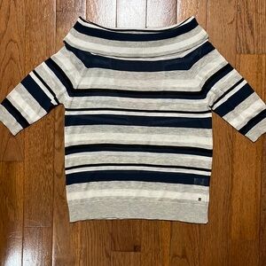 NWT Revolve brand One Grey Day open back striped knit top sz small